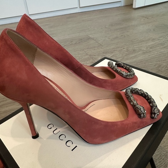 Gucci Dionysus Suede Square Toe Pump - Rose - Picture 4 of 9